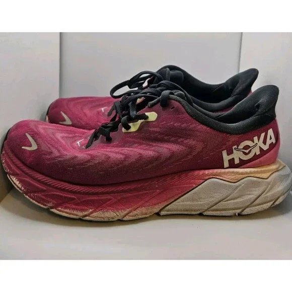 HOKA One Arahi 6 Women 9.5 B Fuchsia Ibis Rose Running Shoes Athletic Sneakers - Picture 3 of 6